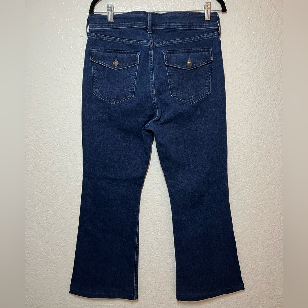 GAP 70s flare high rise denim jeans women’s size 31 / 12 short - Picture 4 of 5